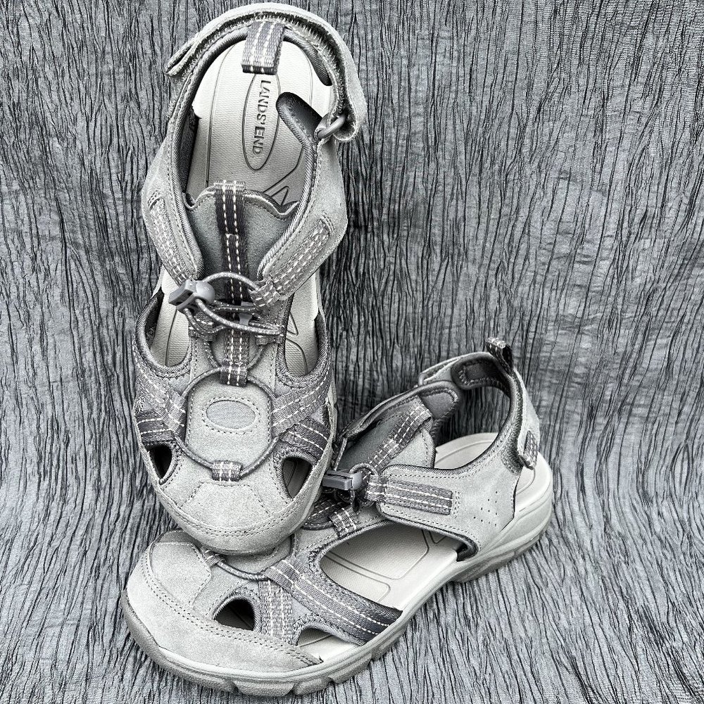 Lands' End women's semi-closed suede fisherman sandals 517109 US Size 8B